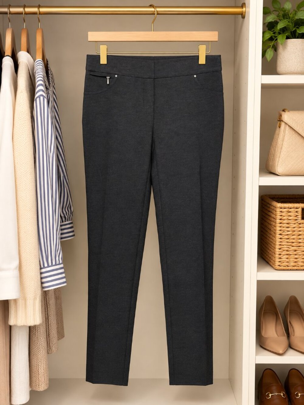 89th and Madison Gray Petite Pants-NWT